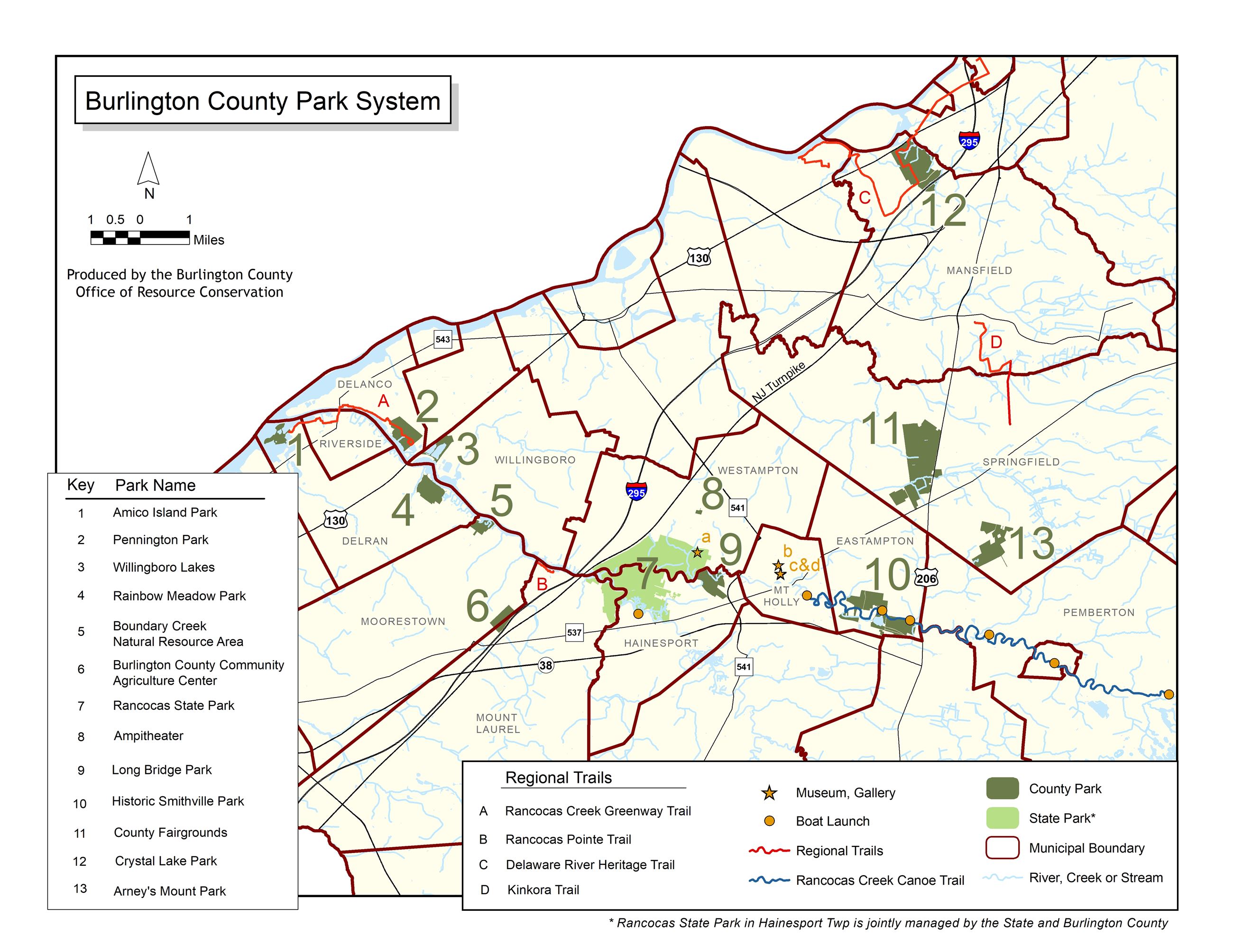 County Park System Map (Current sites - 17x22 with key and museums) 2022